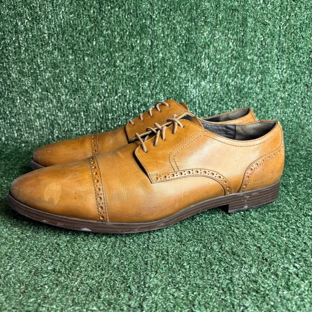 Cole Haan Williams Cap Toe Oxford Leather Brogue Dress Shoes British Tan Men 13M